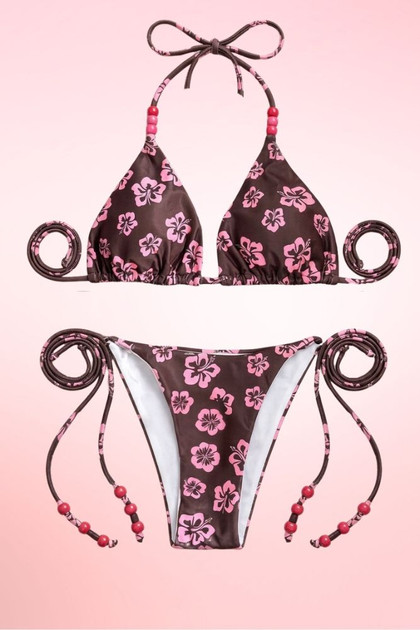 Wailea Hibiscus Two Piece Swimsuit.