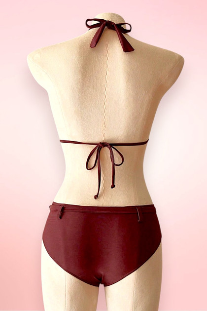 Santorini Brown Halter Two Piece Swimsuit