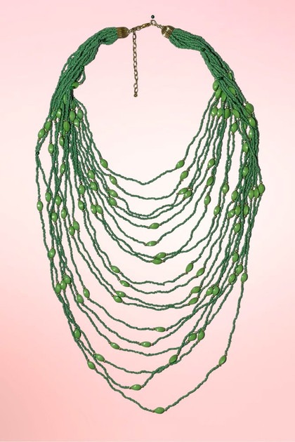Green  Multi layer beaded necklace