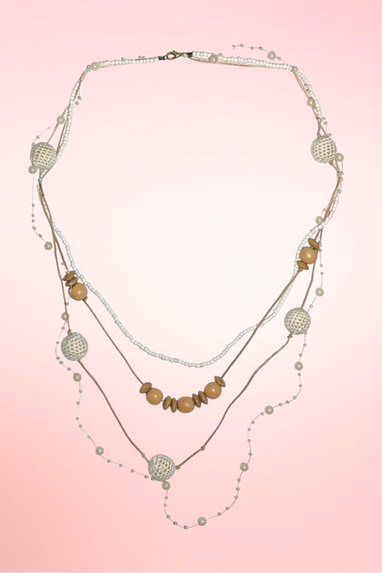 Cream Cattleya Crochet Necklace