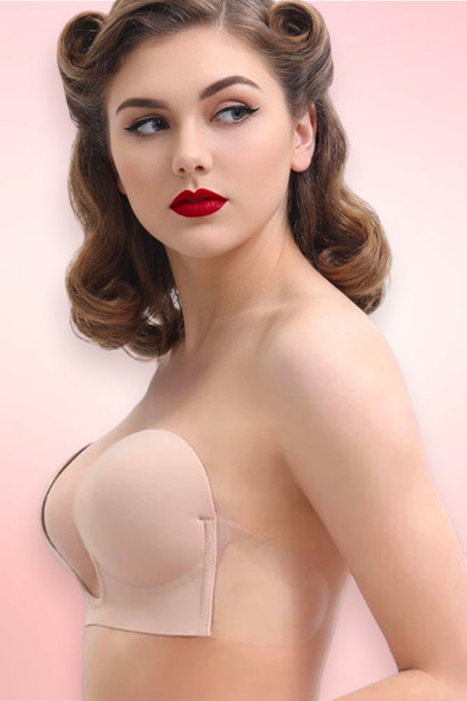 Self-adhesive molded cups, invisible under backless and plunge neckline outfits.