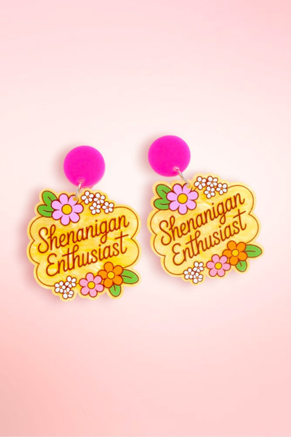 Shenanigan Enthusiast Statement Acrylic Earrings