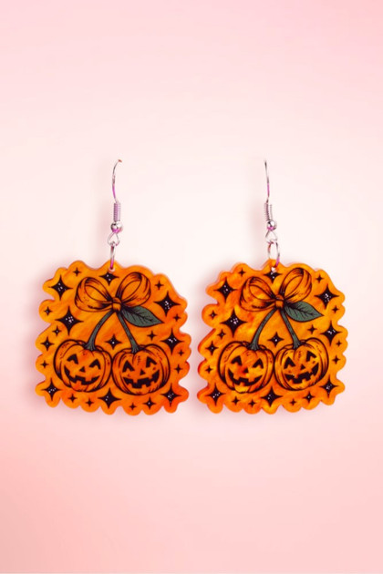 Cherry Pumpkin Acrylic Earrings