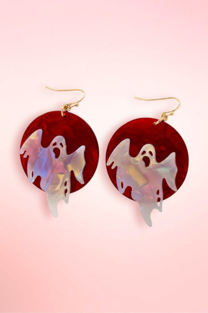 Holograph Ghost Acrylic Earrings