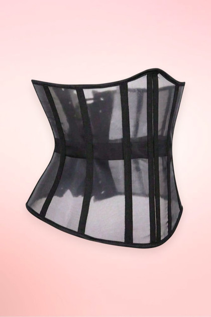 Black Mesh Underbust Waist Corset