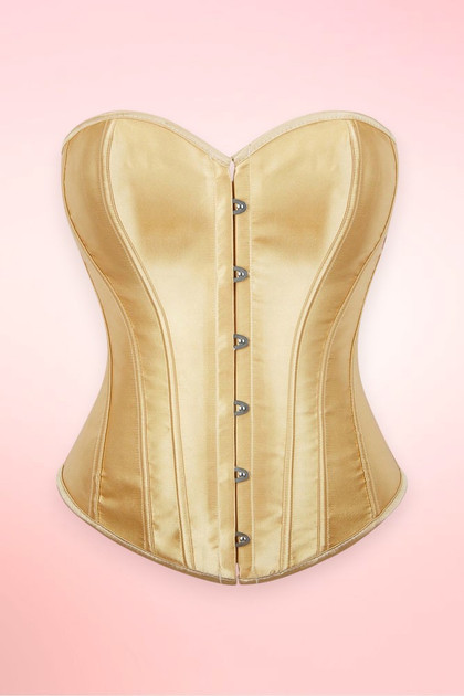 Lucy Sweetheart Champagne Gold Satin Corset Top