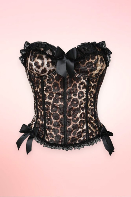 Leopard Burlesque Vintage Corset Top