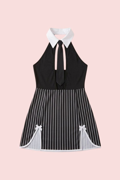 sexy secretary costume flatlay.