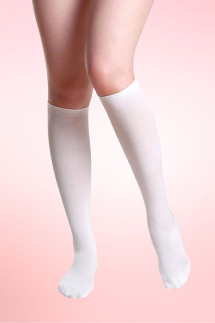 plain white over the knee socks