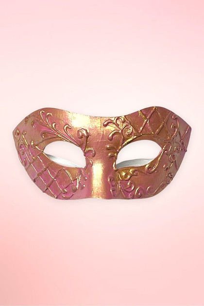 Pink Gold Venetian Masquerade MAsk.