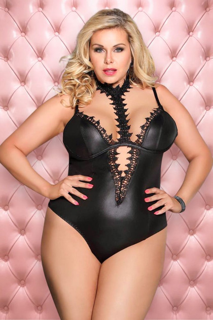 Ivana Plus Size Leather Teddy.