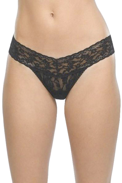 Black Vera Low Rise Classic Lace Thong