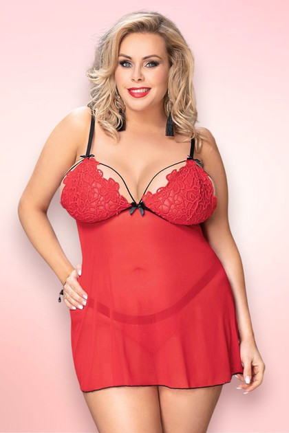 Red Plus size babydoll.