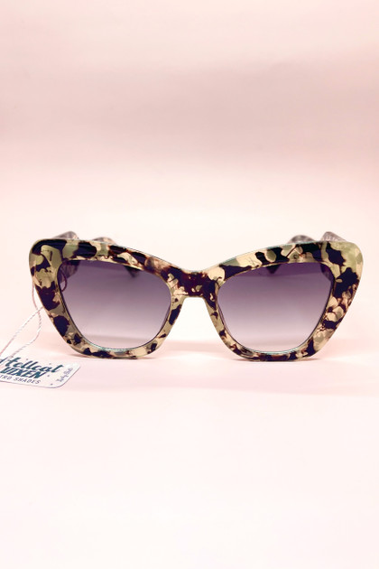 Evie Ink Blot Wide Cat Eye Old Hollywood Retro Sunglasses