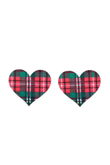 Heart Plaid Disposable Nipple Cover Pasties 5 pairs