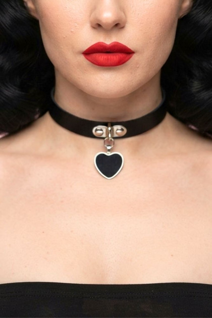 Black Heart choker necklace.