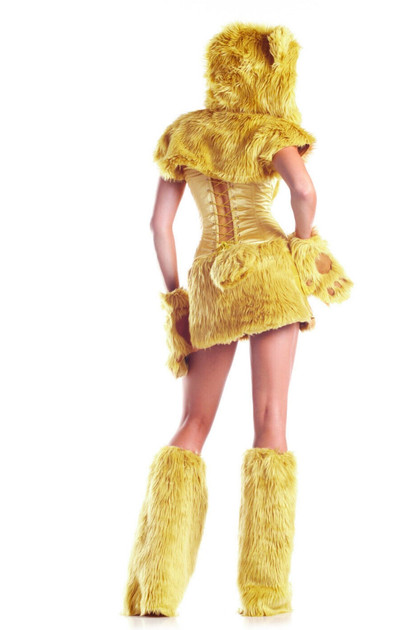 Goldilocks Golden Fuzzy Bear Faux Fur Costume