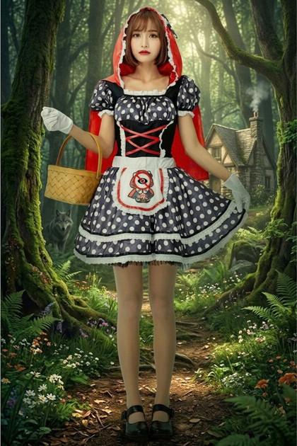 Hello Kitty Riding Hood Kawaii Costume