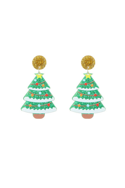 Christmas Tree Acrylic Drop Earrings