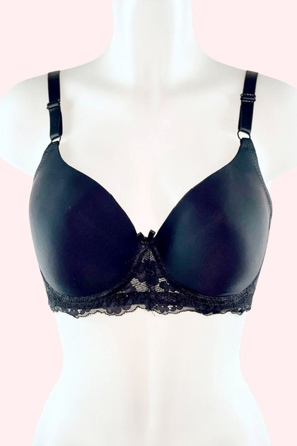 Black Trish Cup D Tshirt Full Cup Underwire Plus Size Bra