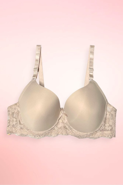Beige Plus Size Bra for Large busts.