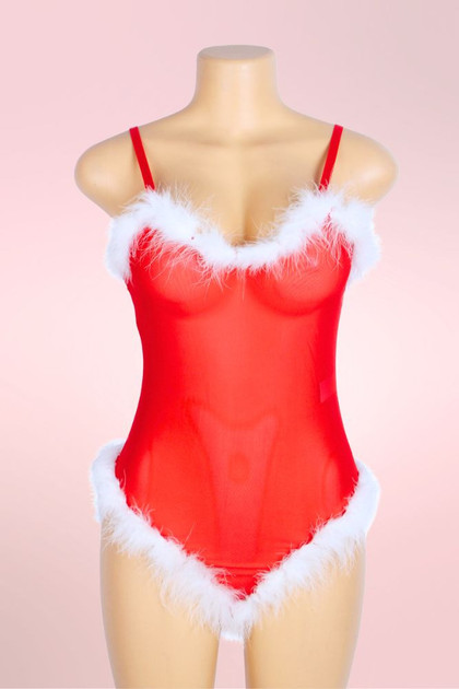 Christmas Lingerie Teddy Bodysuit.