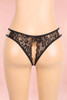black lace crotchless panty  actual product picture on a mannequin backview 