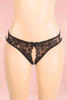 Joyce Black Lace Plus Size Crotchless Panty