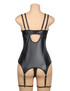 Olivia Black Vinyl Leather Garter Chemise