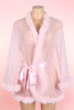 pink retro robe with faux fur.
