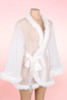 Betty Plus Size White Faux Mink Retro Short Robe