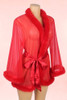 Betty Plus Size Red Faux Mink Retro Short Robe