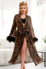 Vintage Leopard Print Robe with Faux Fur Sleeves.