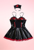 Black Vinyl Sexy Nurse Outfit Short Dress