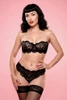 Tia Black Lace Balconette Bra and Panty Set.