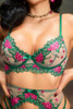 Kitty Belle Floral Green BRa garter Retro Lingerie Set