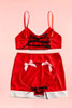 Santa Bae Christmas Bra and Open Back Skirt Set