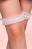 White Pearl Tulle Bridal Thigh Garter