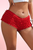 Red Retro Rumba Ruffle  Plus Size Boyshort Panty