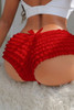 Red Retro Rumba Ruffle  Plus Size Boyshort Panty