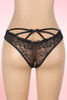 Nadia Black Lace Plus Size Crotchless Panty