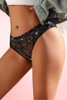 Nadia Black Lace Plus Size Crotchless Panty