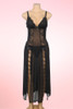 Stella Black Slit Long Plus Size Nightgown