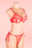 Glenda Red Cupless Plus Size Bra and Panty Set
