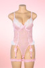 Claire Pink Lace Garter Teddy