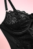 Melody Black Lace Cami Corset with Suspenders