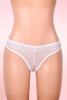 Mina White Lace Plus Size Crotchless Panty