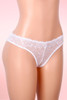 Mina White Lace Plus Size Crotchless Panty