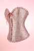 Peach Floral Brocade Corset Top