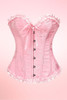 Pastel Pink Floral Brocade Corset Top